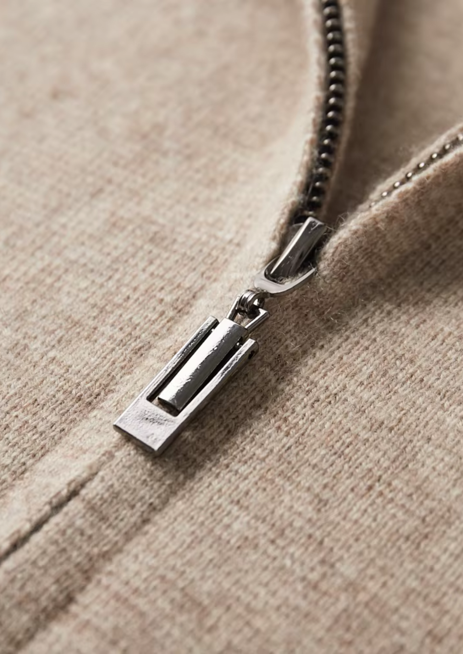 Cardigan Polo zippé en Laine Mérinos Extra Fine