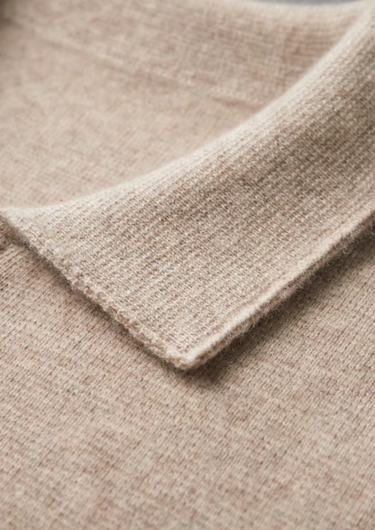 Cardigan Polo zippé en Laine Mérinos Extra Fine