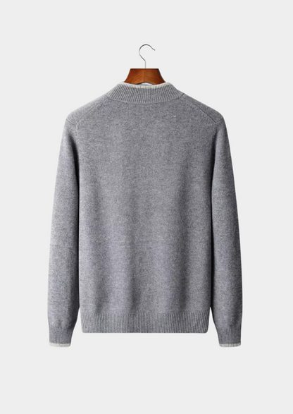 Cardigan Bicolore zippé en Laine Mérinos